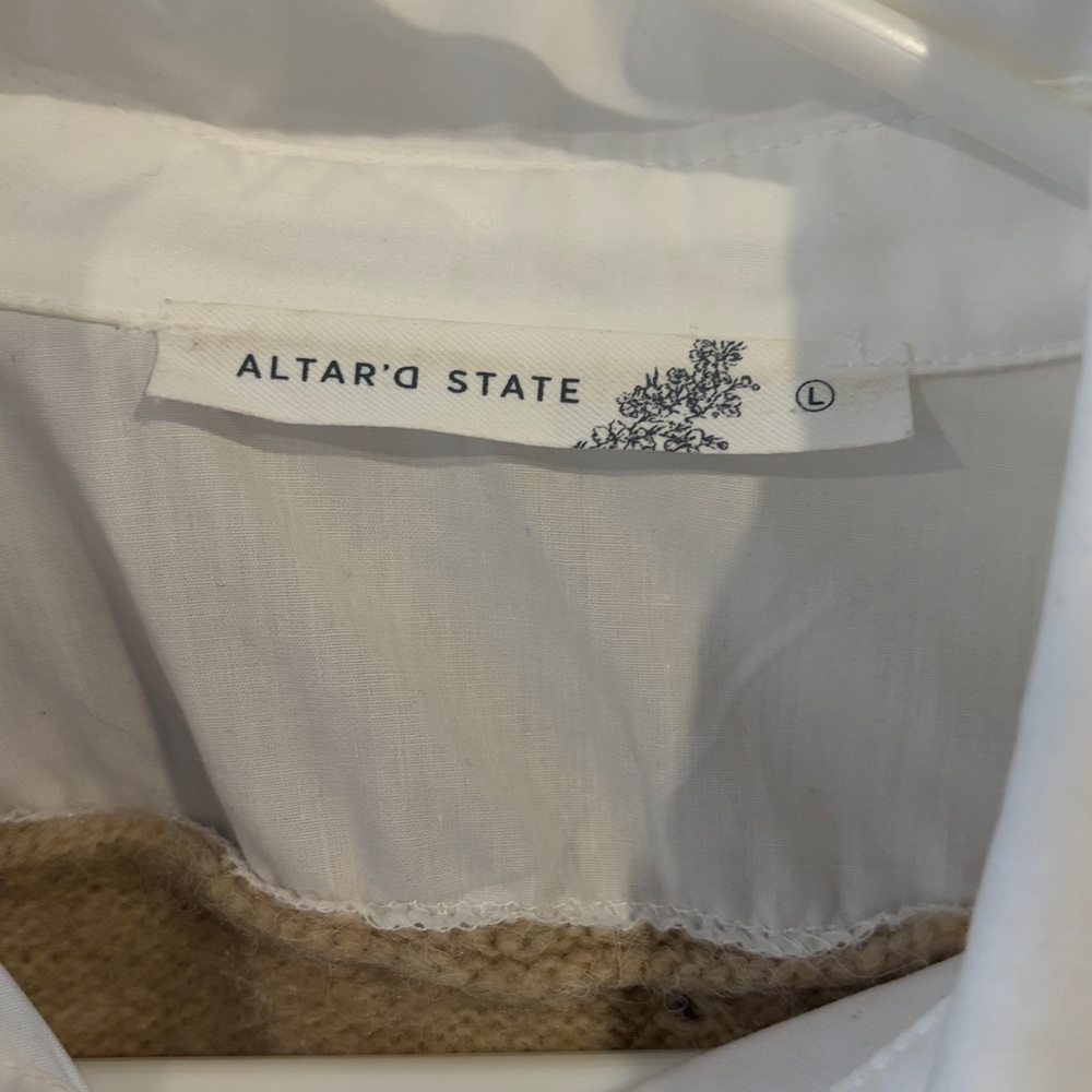 Altar'd State V-Neck Tan Sweater Vest - Picture 2 of 3